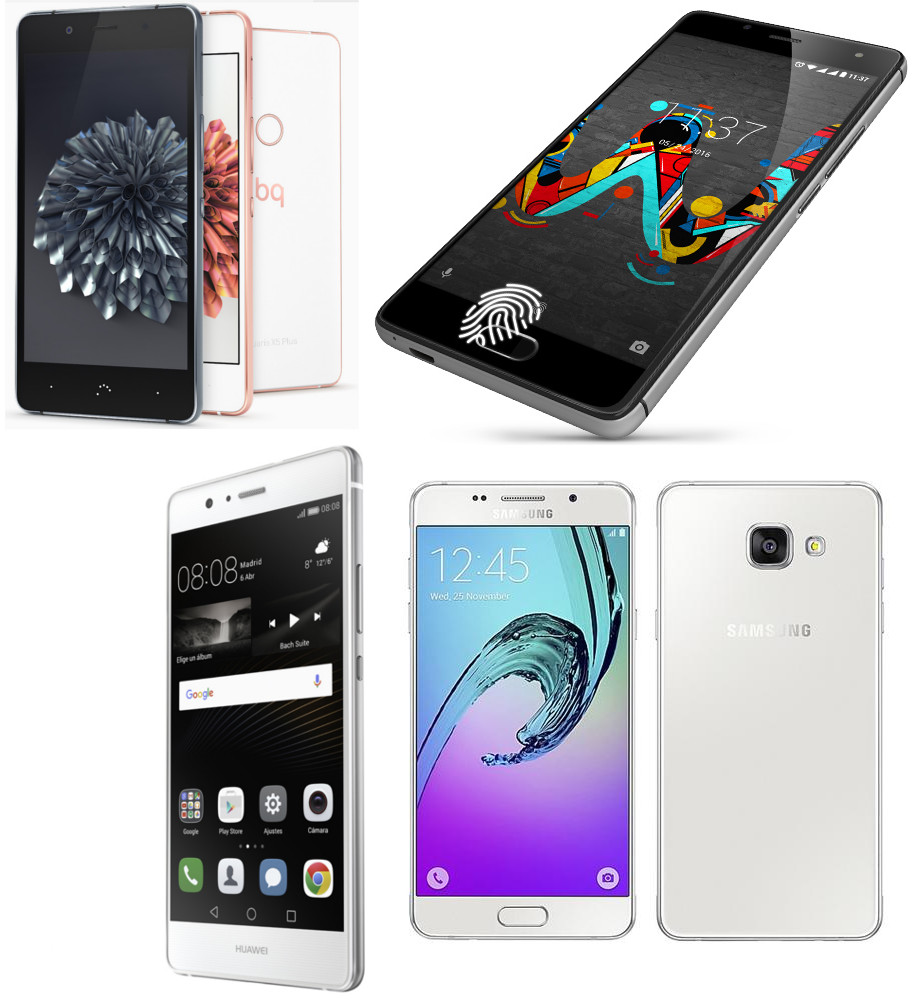 Comparativa BQ X5 Plus VS Huawei P9 Lite VS Galaxy A5 2016 VS Wiko UFeel, todos con sensor de huellas