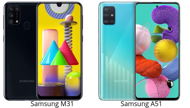 Samsung M31 vs A51 comparativa, opinión, precio, diferencias en pantalla, cámara, batería, procesador, rendimiento